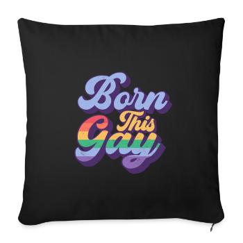 Schwul Lesbisch Regenbogen T-Shirt Geschenkidee - Sofakissenbezug 45 x 45 cm - Schwarz - Vorne