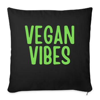 Vegan Vibes - Sofa pillowcase 17,3'' x 17,3'' (45 x 45 cm) - black - Front