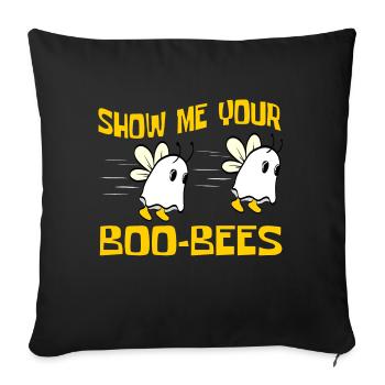 Happy Halloween Shirt Oktober "Zeig mir deine - Sofakissenbezug 45 x 45 cm - Schwarz - Vorne