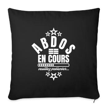 Abdos en cours veuillez patienter - Housse de coussin décorative 45 x 45 cm - noir - Devant