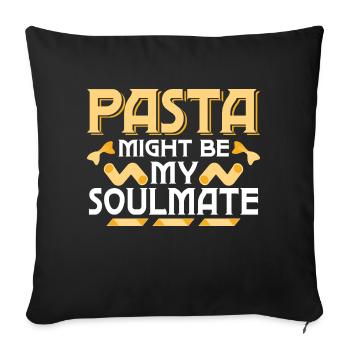 Les pâtes pourraient être mon âme soeur cuisine italienne Pâtes amour - Housse de coussin décorative 45 x 45 cm - noir - Devant