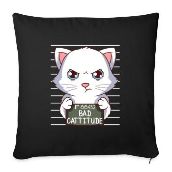 Investigation Feline Feral Claws Arrogant 66452 - Sofa pillowcase 17,3'' x 17,3'' (45 x 45 cm) - black - Front