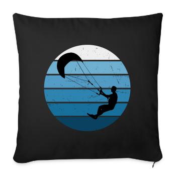 Kitesurf Femmes Kitesurfer Kitesurf Kitesurf Kite - Housse de coussin décorative 45 x 45 cm - noir - Devant