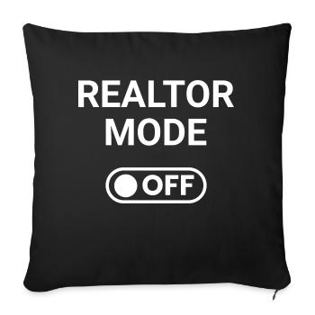 Realtor Mode OFF - Sofa pillowcase 17,3'' x 17,3'' (45 x 45 cm) - black - Front