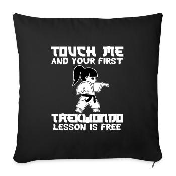 Karate Martial Arts Ninja Warrior Fighter Design - Sofa pillowcase 17,3'' x 17,3'' (45 x 45 cm) - black - Front