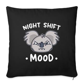 Koala Koalabär Nachtdienst Nachtschicht - Sofakissenbezug 45 x 45 cm - Schwarz - Vorne