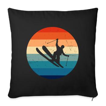 Ski Jumping Damen Freestyle Ski Ski Freestyle - Sofakissenbezug 45 x 45 cm - Schwarz - Vorne