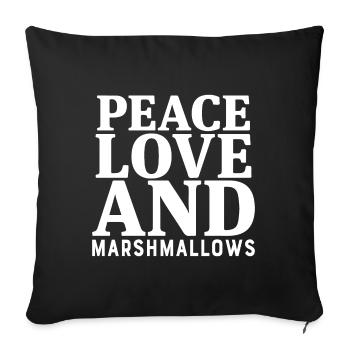 Peace Love And Marshmallows - Sofa pillowcase 17,3'' x 17,3'' (45 x 45 cm) - black - Front
