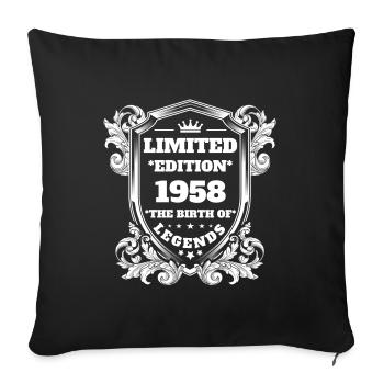 1958 - Sofa pillowcase 17,3'' x 17,3'' (45 x 45 cm) - black - Front