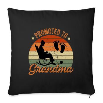 Promu grand-mère - Befördert zur Oma - Housse de coussin décorative 45 x 45 cm - noir - Devant