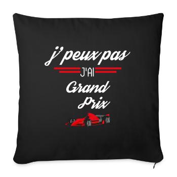 J Peux Pas J Ai Grand prix rouge - Housse de coussin décorative 45 x 45 cm - noir - Devant