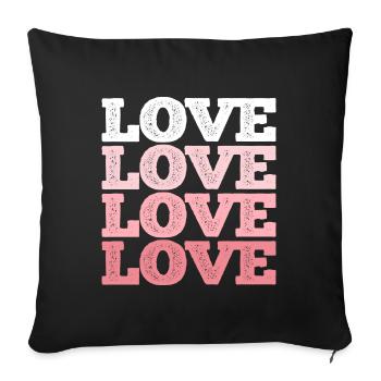 Love, Love - Valentine's Gift Man Woman - Sofa pillowcase 17,3'' x 17,3'' (45 x 45 cm) - black - Front