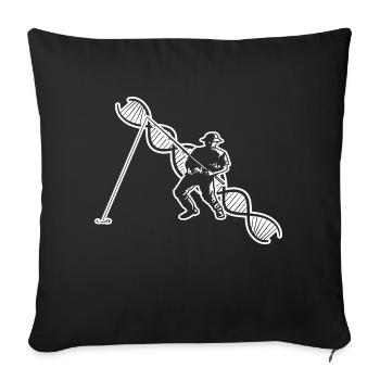 Pêche Hameçons Pêche Pêche Pêche Pêche - Housse de coussin décorative 45 x 45 cm - noir - Devant