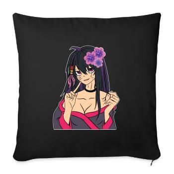 Anime Lover Shirt For Kawaii Fans "Senpai' - Sofa pillowcase 17,3'' x 17,3'' (45 x 45 cm) - black - Front