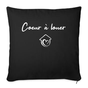 T-shirt humour Coeur à louer - Housse de coussin décorative 45 x 45 cm - noir - Devant