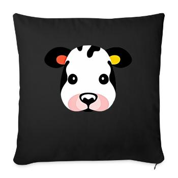 vache mignon animaux animaux de ferme drôles vaches nouveau 18 - Housse de coussin décorative 45 x 45 cm - noir - Devant