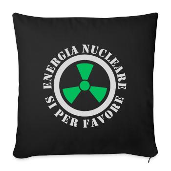Nuclear Energy, Yes Please - Sofa pillowcase 17,3'' x 17,3'' (45 x 45 cm) - black - Front