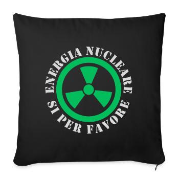 Nuclear energy, Yes please - Sofa pillowcase 17,3'' x 17,3'' (45 x 45 cm) - black - Front