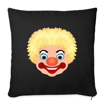 Carnaval Costume Clown Face Carnaval - Housse de coussin décorative 45 x 45 cm - noir - Devant