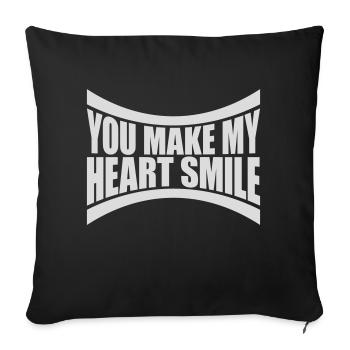 Faire sourire mon cœur - Housse de coussin décorative 45 x 45 cm - noir - Devant