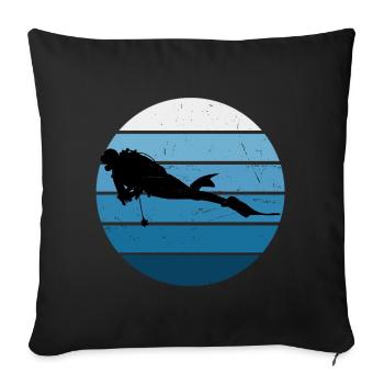 Plongeur Plongeur Plongeur Plongée sous-marine - Housse de coussin décorative 45 x 45 cm - noir - Devant