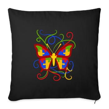 High heels for butterfly lovers and design - Housse de coussin décorative 45 x 45 cm - noir - Devant
