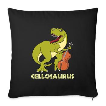 Musical Tee For Musicians "Cellosaurus" T-shirt - Sofakissenbezug 45 x 45 cm - Schwarz - Vorne