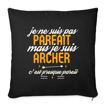 Pas parfait mais Archer - Housse de coussin décorative 45 x 45 cm - noir - Devant