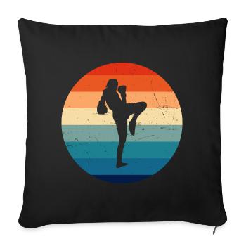 Men's Thai Boxing Muay Thai Thai Boxing Thai Boxer - Sofa pillowcase 17,3'' x 17,3'' (45 x 45 cm) - black - Front