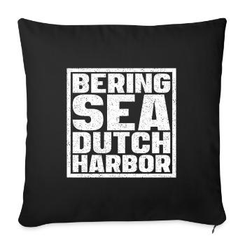 Mer de Béring Dutch Harbor Alaska États-Unis - Housse de coussin décorative 45 x 45 cm - noir - Devant