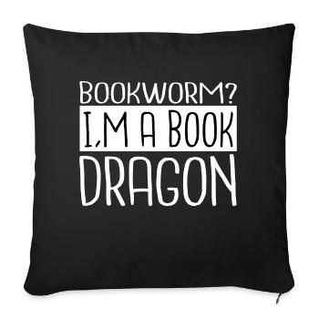 Inspirant ver de livre Comptable chemise littéraire - Housse de coussin décorative 45 x 45 cm - noir - Devant
