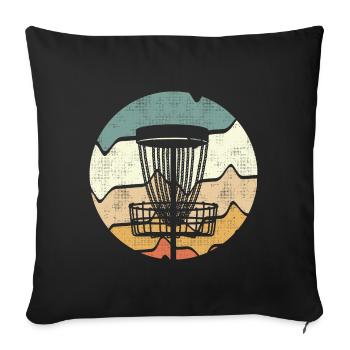 Lecteur de disc golf vintage Design Disc Golf - Housse de coussin décorative 45 x 45 cm - noir - Devant