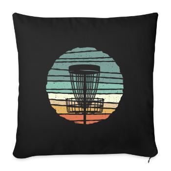 Disc Golf Player rétro Design Disc Golf - Housse de coussin décorative 45 x 45 cm - noir - Devant