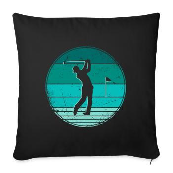 Golf Golfer Golfen Vintage Golfspieler - Sofakissenbezug 45 x 45 cm - Schwarz - Vorne