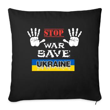 ARRÊTEZ LA GUERRE SAUVEZ L’UKRAINE - Housse de coussin décorative 45 x 45 cm - noir - Devant