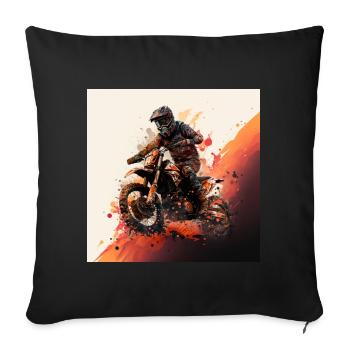 Motocross hero: show your love for off-road. - Sofa pillowcase 17,3'' x 17,3'' (45 x 45 cm) - black - Front