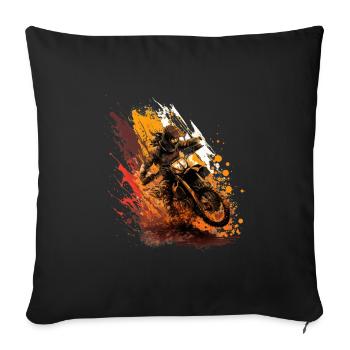 Puissance du motocross : montrez votre courage sur la moto ! - Housse de coussin décorative 45 x 45 cm - noir - Devant