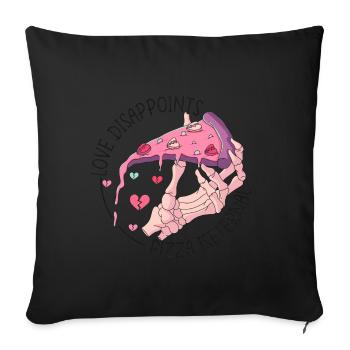 Anti Saint-Valentin Coeur Amour Cadeau Idée Horreur - Housse de coussin décorative 45 x 45 cm - noir - Devant
