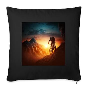 Downhill Graphic Sunset Valley Descent - Sofa pillowcase 17,3'' x 17,3'' (45 x 45 cm) - black - Front