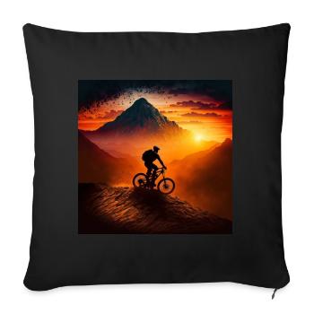 Riders de descente dans les graphiques PC Sunset - Housse de coussin décorative 45 x 45 cm - noir - Devant