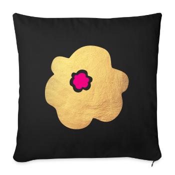 Gold Flower Pink Yoga Flower Power Blossom Nature Decoration - Sofa pillowcase 17,3'' x 17,3'' (45 x 45 cm) - black - Front