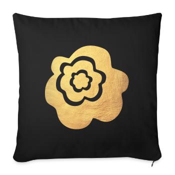 Yoga Méditation Namaste Fleur Fleur d’Or Yogi om - Housse de coussin décorative 45 x 45 cm - noir - Devant