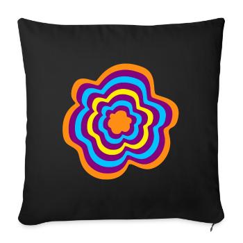 Rings Stripes Flower Yoga Meditation om - Sofa pillowcase 17,3'' x 17,3'' (45 x 45 cm) - black - Front
