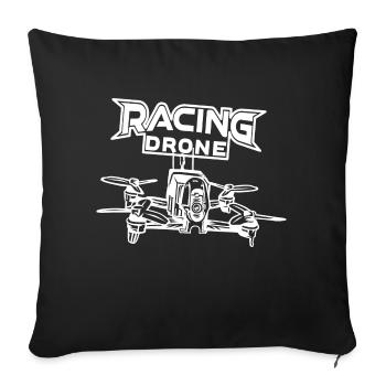 Drone Racing Drone Renn Drohne FPV - Sofa pillowcase 17,3'' x 17,3'' (45 x 45 cm) - black - Front