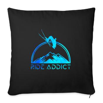 Ski ride addict - Housse de coussin décorative 45 x 45 cm - noir - Devant