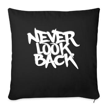 NEVER LOOK BACK GRAFFITI - Sofakissenbezug 45 x 45 cm - Schwarz - Vorne