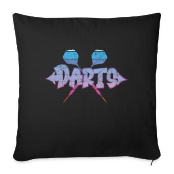 Chemise Vintage Retro Darts Dartpfeil DART Graffiti - Housse de coussin décorative 45 x 45 cm - noir - Devant