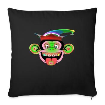 Carnival at the Monkey Zoo - Sofa pillowcase 17,3'' x 17,3'' (45 x 45 cm) - black - Front