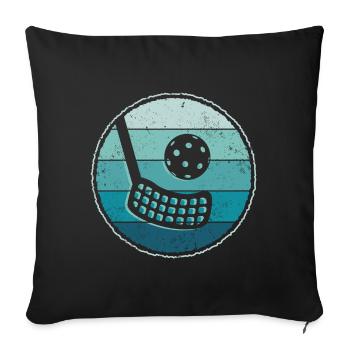 Floorball Graphic Vintage Floorballer Floorball - Sofa pillowcase 17,3'' x 17,3'' (45 x 45 cm) - black - Front