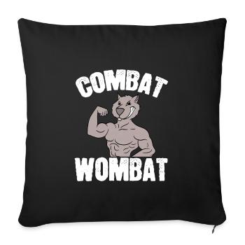Combat Wombat Taekwondo Feline Feral Meow Pet - Sofa pillowcase 17,3'' x 17,3'' (45 x 45 cm) - black - Front